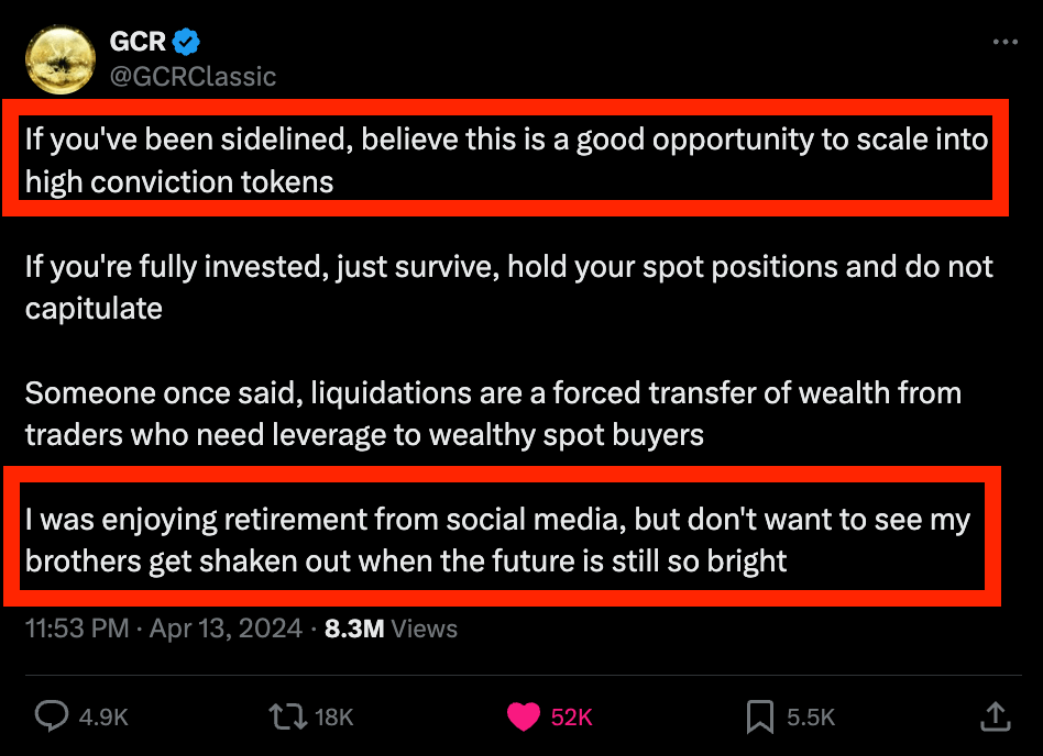 GCR4月13日发文内容 GCR和他的交易策略