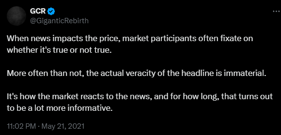 GCR2021年5月21日发文内容 GCR和他的交易策略