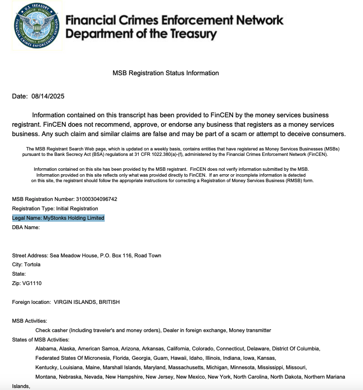 关于Mystonks 资质合规的质疑及反质疑