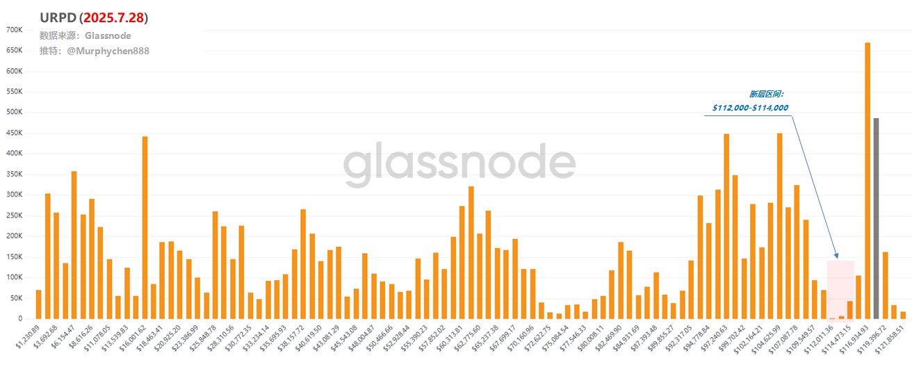 BTC93K至118K价格区间超大型筹码堆积区成为支撑位